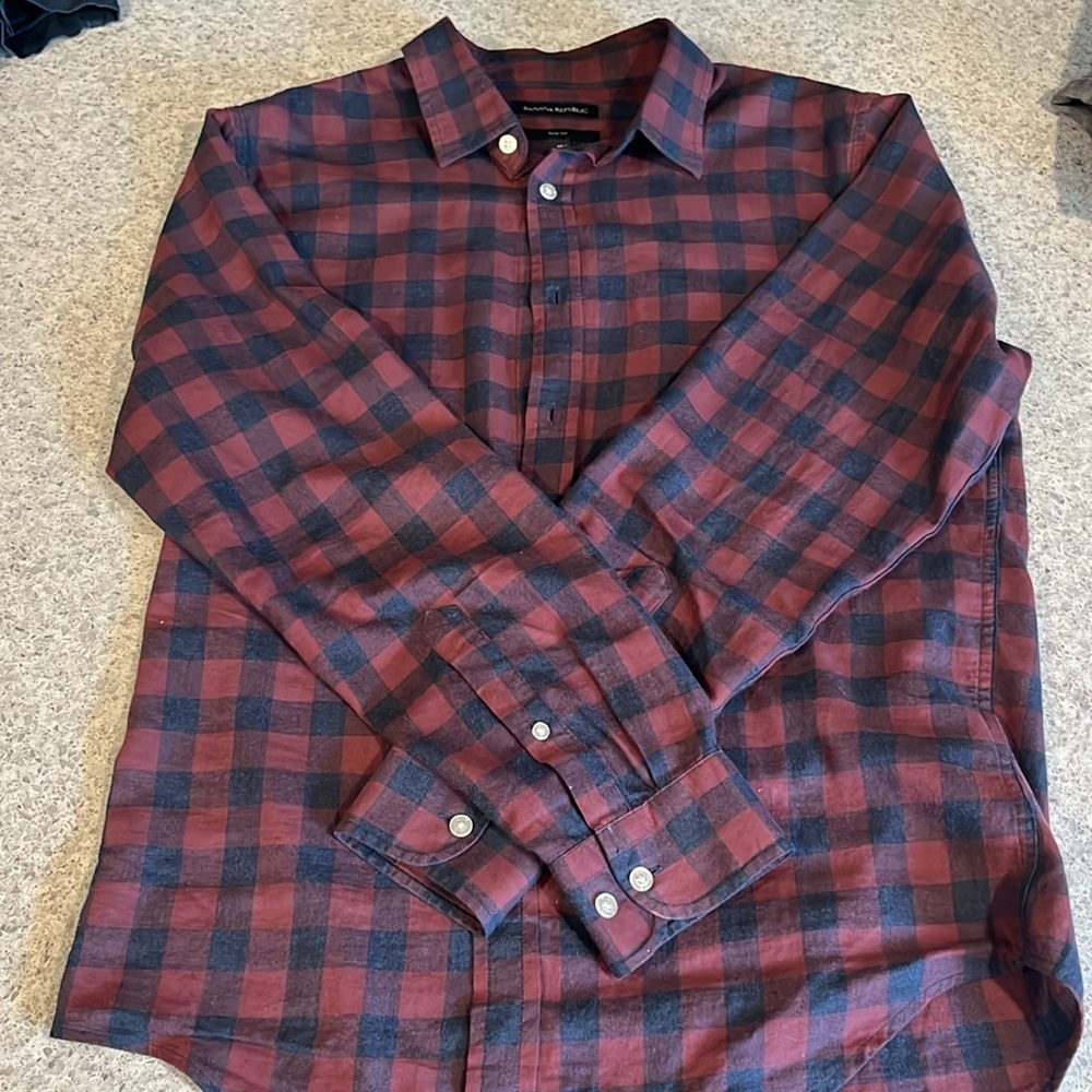 Banana Republic Slim Fit Plaid Button Up